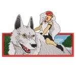 Mononoke Wolf Embroidery Design - Princess Mononoke Anime Embroidery Design