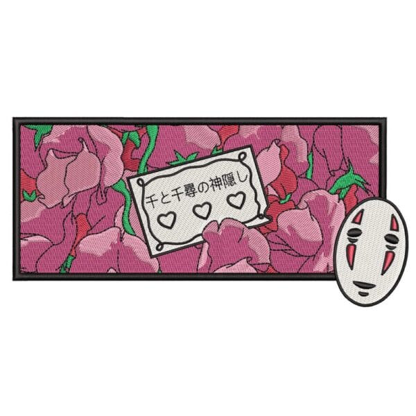 Flowers Letter Embroidery Design - Spirited Away Anime Embroidery Design