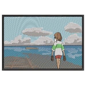 Chihiro Seaside Embroidery Design - Spirited Away Anime Embroidery Design