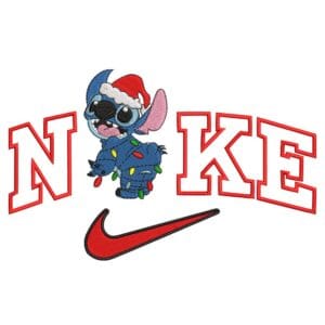 Stitch Christmas Nike Embroidery Design - Lilo & Stitch