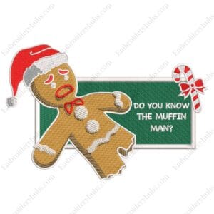 Gingerbread Man Embroidery Design - Shrek