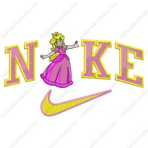 Princess Peach Nike Embroidery Design - Super Mario