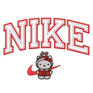 Kitty Christmas Nike Embroidery Design - Hello Kitty