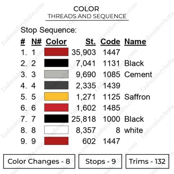 Oni Demon Swords Embroidery Design