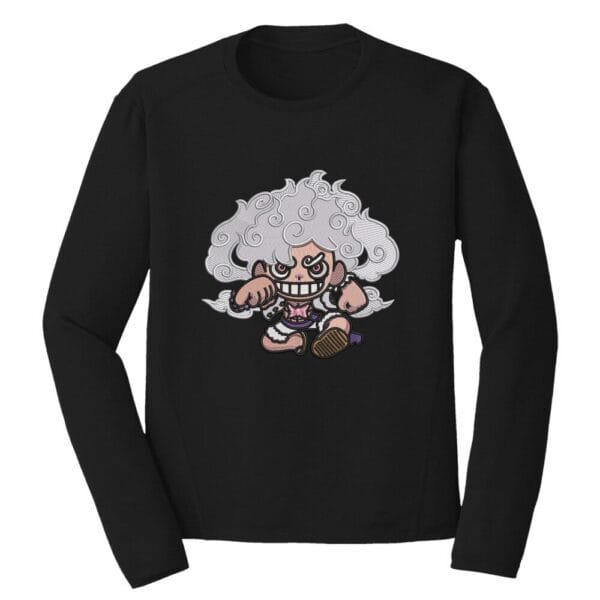 Luffy Gear5 Chibi Embroidery Design - One Piece Anime Embroidery Design