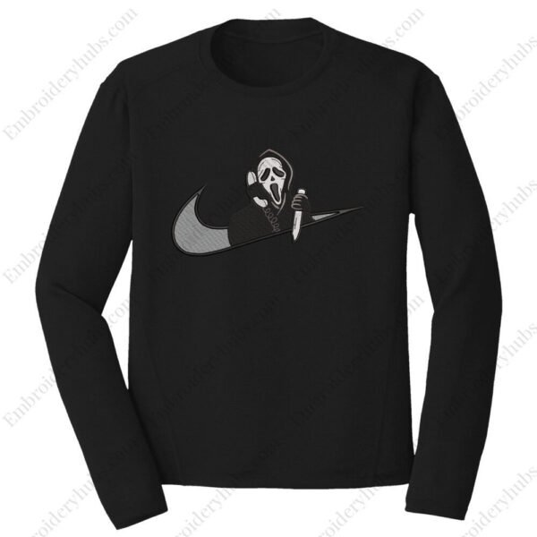 Ghostface Swoosh Embroidery Design - Scream