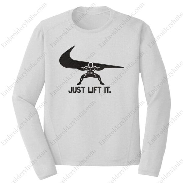 Just Lift It Swoosh Embroidery Design -  Gym Embroidery Design