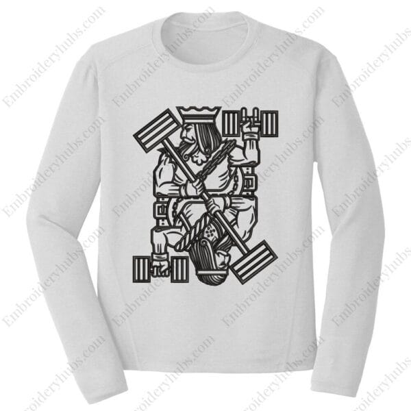 King Dumbles Embroidery Design -  Gym Embroidery Design