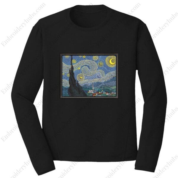 Starry Night Embroidery Design - Vincent van Gogh