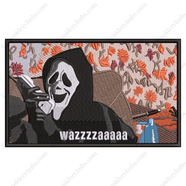 Ghostface Wazza Embroidery Design - Scream
