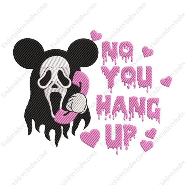 Ghostface Hang Up Embroidery Design - Scream
