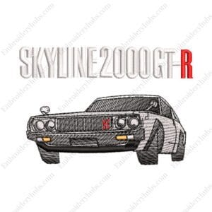 Nissan Skyline 2000GTR Embroidery Design - Car Embroidery Design