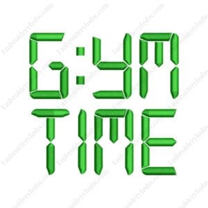 Gym Time Embroidery Design -  Gym Embroidery Design