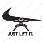 Just Lift It Swoosh Embroidery Design -  Gym Embroidery Design