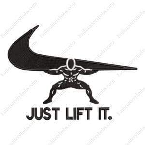 Just Lift It Swoosh Embroidery Design -  Gym Embroidery Design