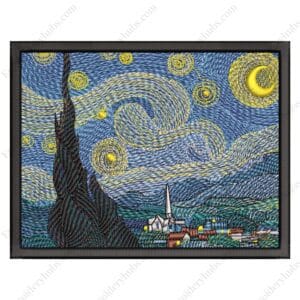 Starry Night Embroidery Design - Vincent van Gogh