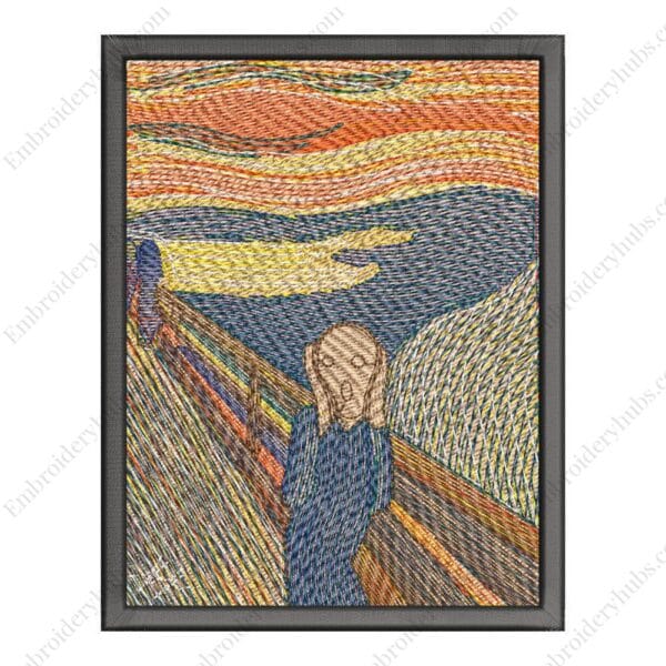 The Scream Embroidery Design - Edvard Munch