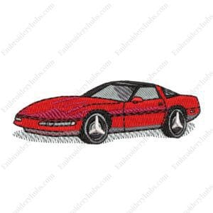 Corvette C4 Embroidery Design - Car Embroidery Design