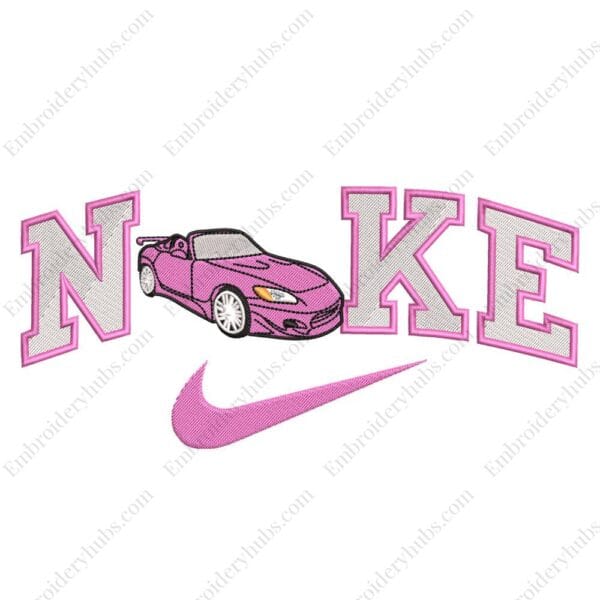Car Nike Embroidery Design - Car Embroidery Design