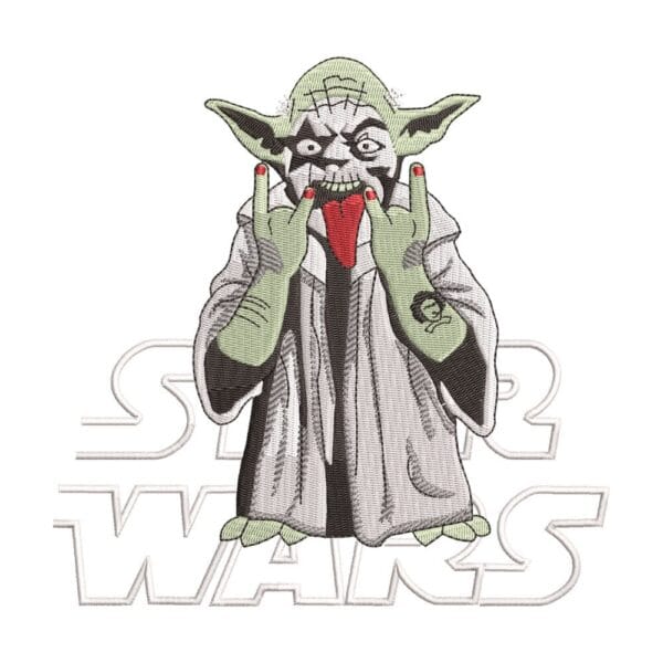 Yoda Ghost Embroidery Design - Star Wars