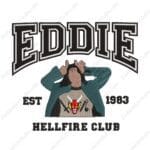 Eddie Hellfire Club Embroidery Design - Stranger Things