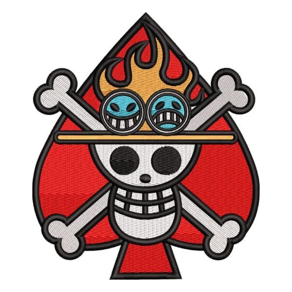 Ace Logo - One Piece Anime Embroidery Design