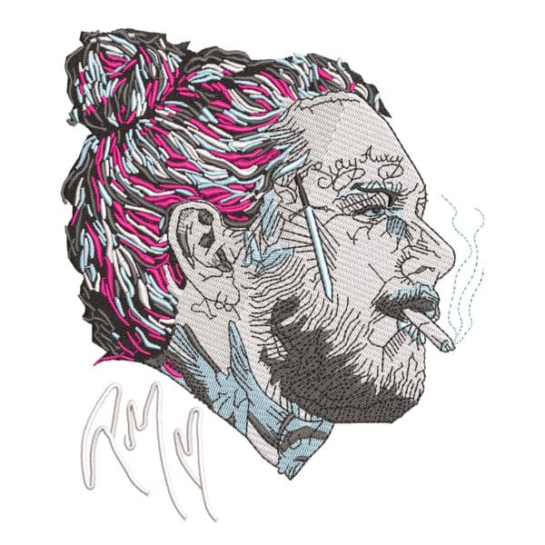 Post Malone Embroidery Design